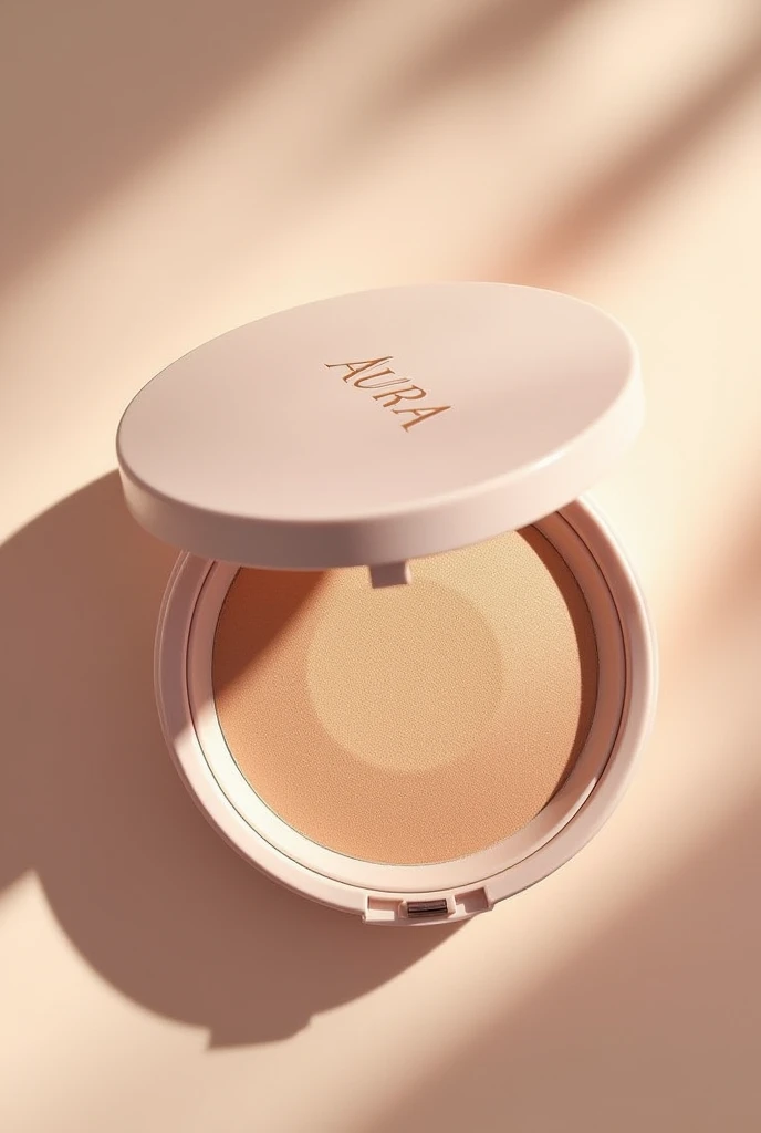 A face powder with the company name aura