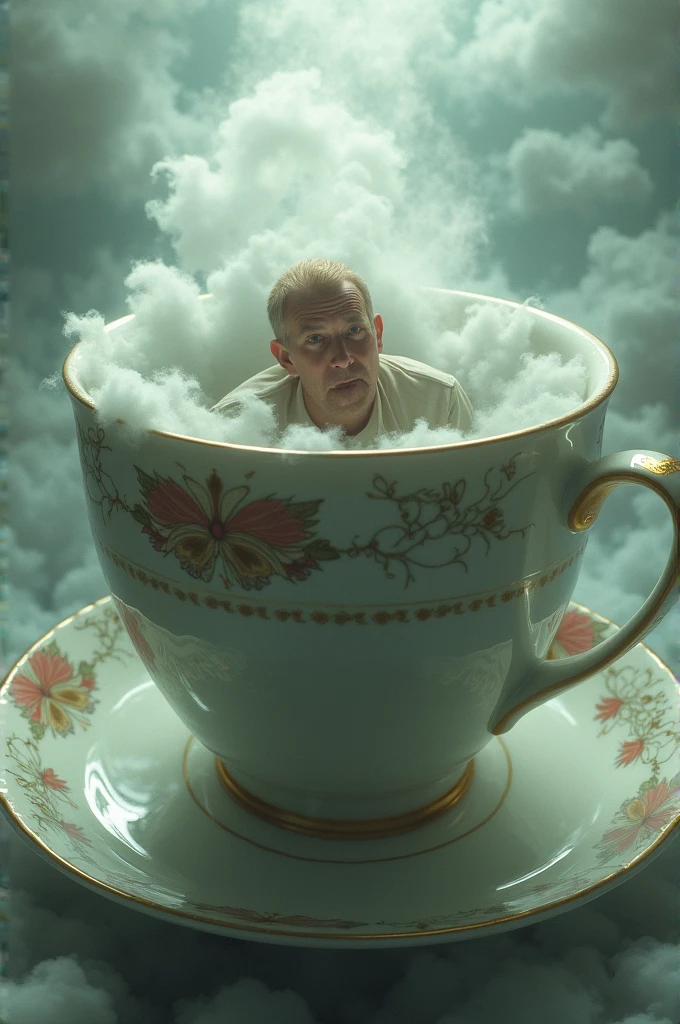 A man in tea cup
