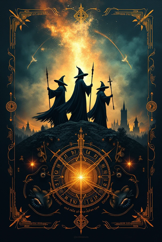 Design a flag of a country it's known for Black magic, different kind of magics, wizards and witches