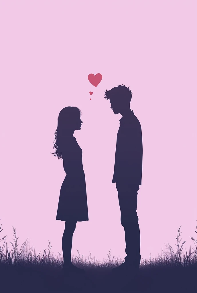 Create the cover of a book where a young couple ends their relationship, a silhouette of a woman and a man, the two young people are sad, the cover is lilac,The book talks about a letter that the girl writes every day while waiting for her boyfriend to return. No letters on the cover. Representing a love breakup. They shouldn't be together And they should not be touched