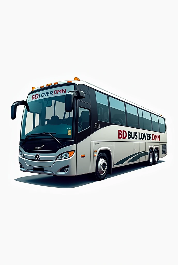 A realistic bus logo BD Bus Lover DMN written there