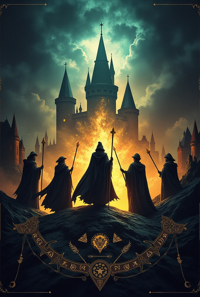 Design a flag of a country it's known for Black magic, different kind of magics, wizards and witches