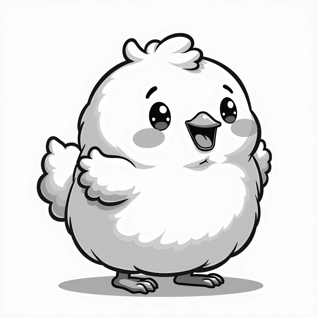  nugget, cartoon style, greyscale