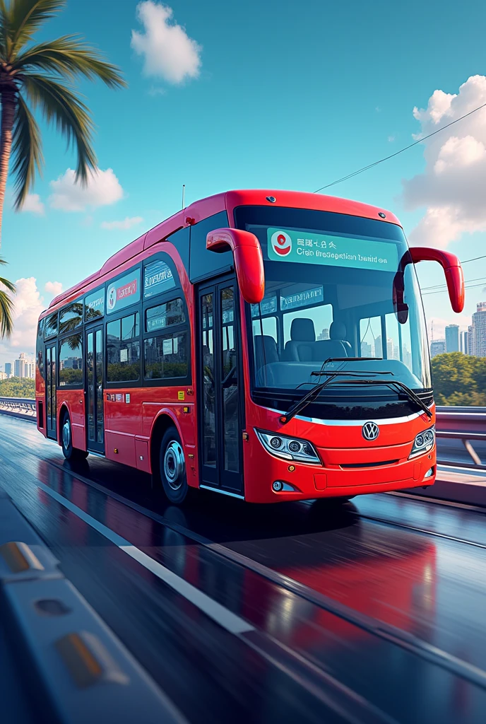 A realistic bus logo with a cool background BD Bus Lover DMN written there