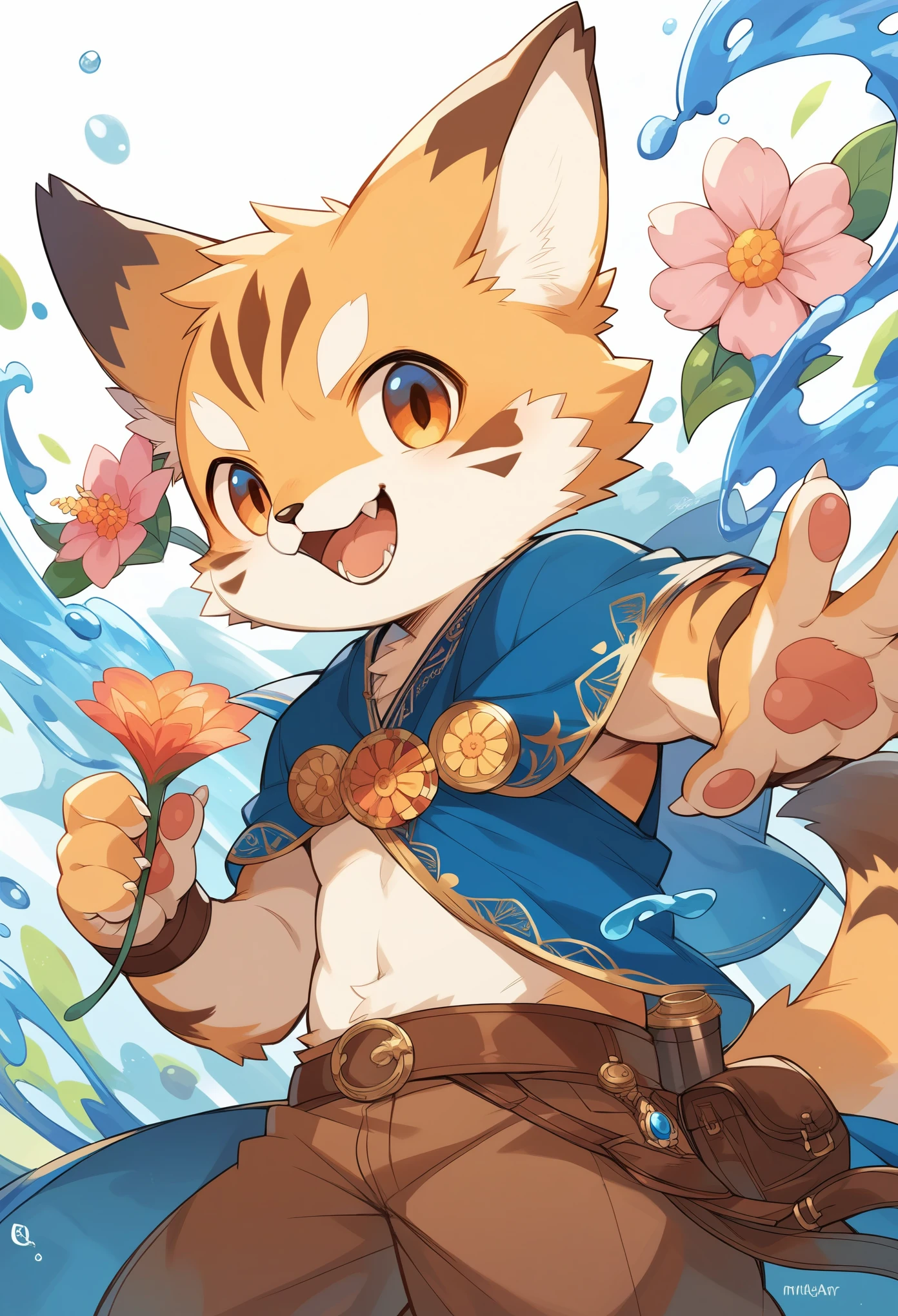 rating_safe, score_9, score_8_up, score_7_up, score_6_up, score_5_up, score_4_up, hires, source_furry, rzminjourney, vector-art, by Alfons Mucha(kemono, furry anthro)logo mark, round, colorful ink splash flower,