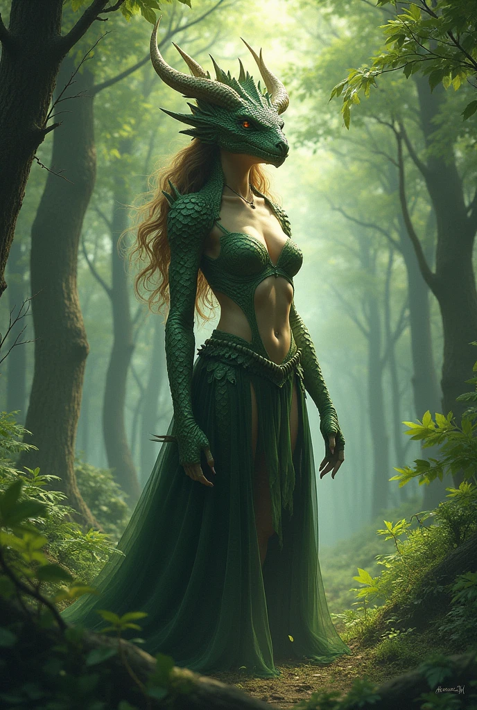 dragon queen without clothes forest