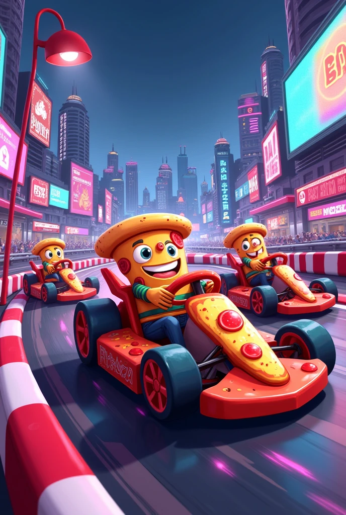Dessin pizza karting
