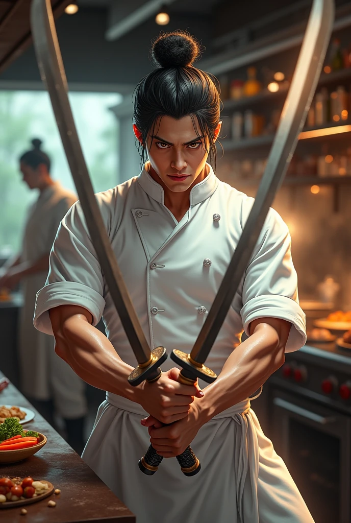 Chef with zoro three styles sword 