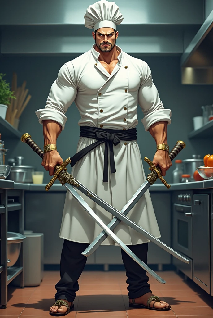 Chef with three styles sword zoro