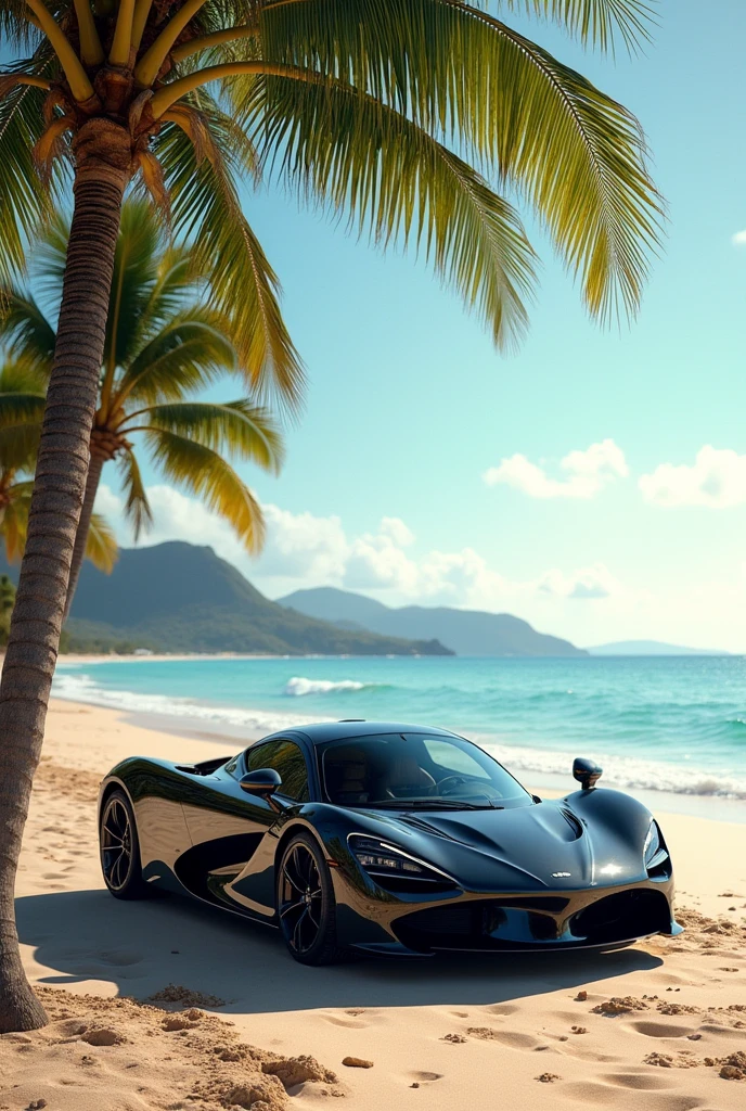 A super car on beach