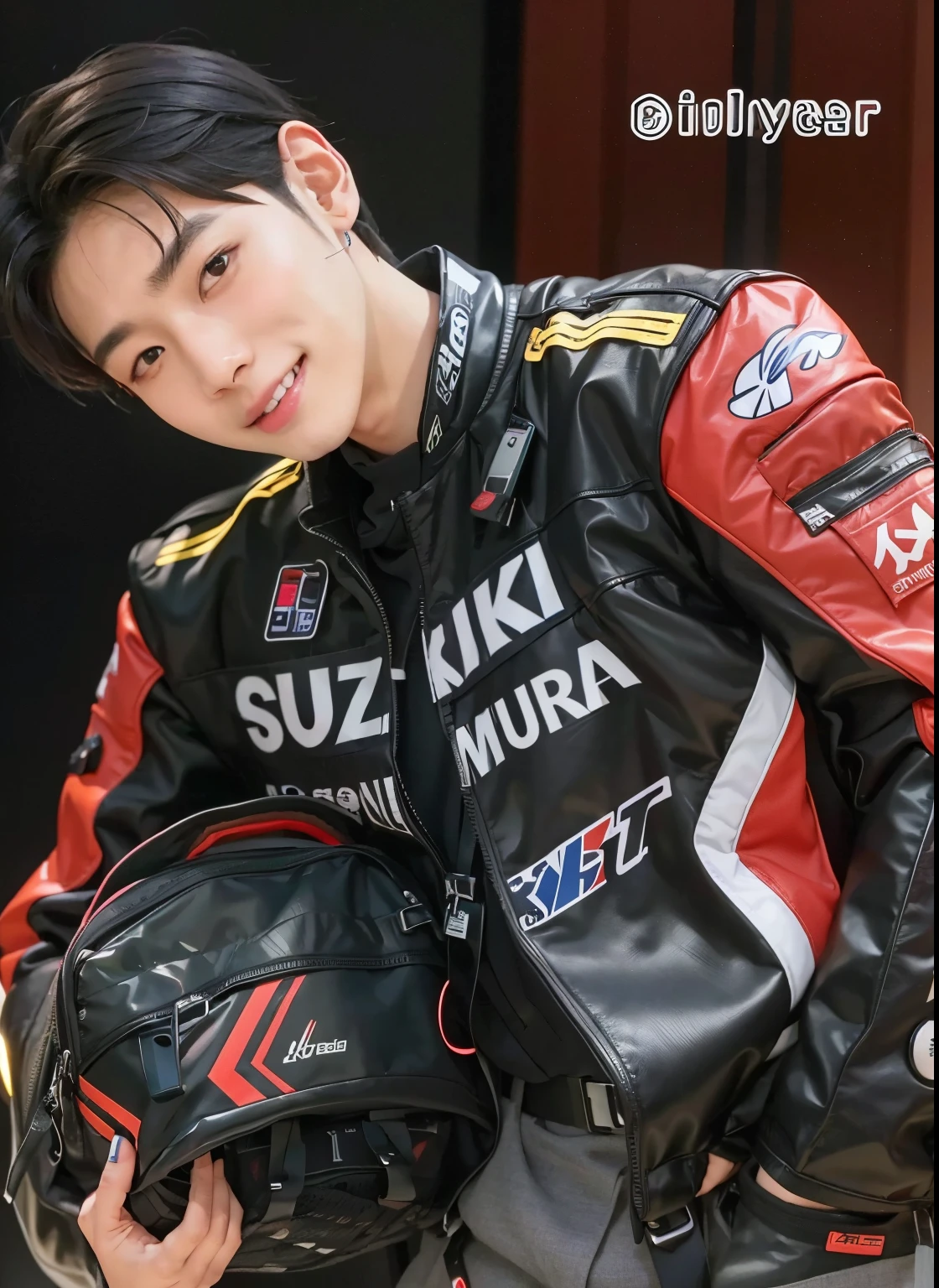 arafed asian man with a backpack and a backpack in an airport, jungkook, Hyung Tae, Jinyoung Shin, taken in the early 2020s, Kim Doyoung, Shin Jeongho, TaeJune Kim, Cai Xukun, pale korean adorable face, ironic smile, ten reads, numerous dimly glowing eyes, cute round slanted eyes