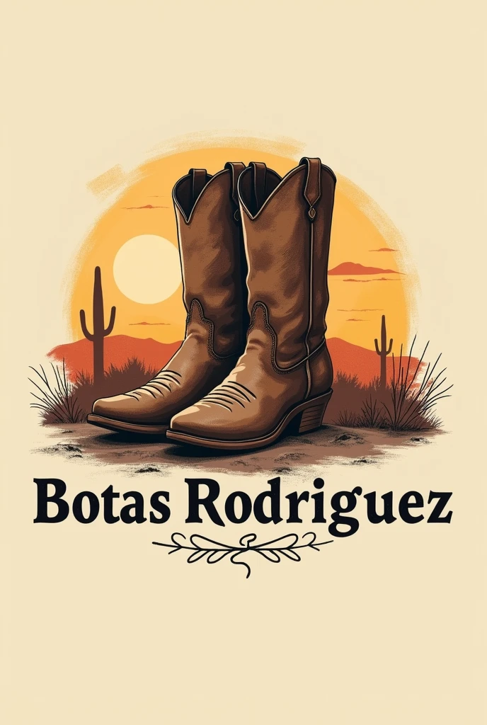 A logo for cowboy boots and handmade shoes with the name Botas Rodríguez
