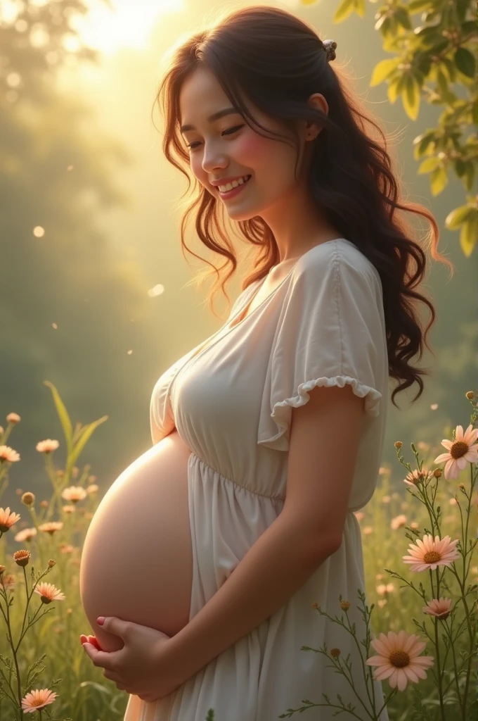 8 months pregnant girl