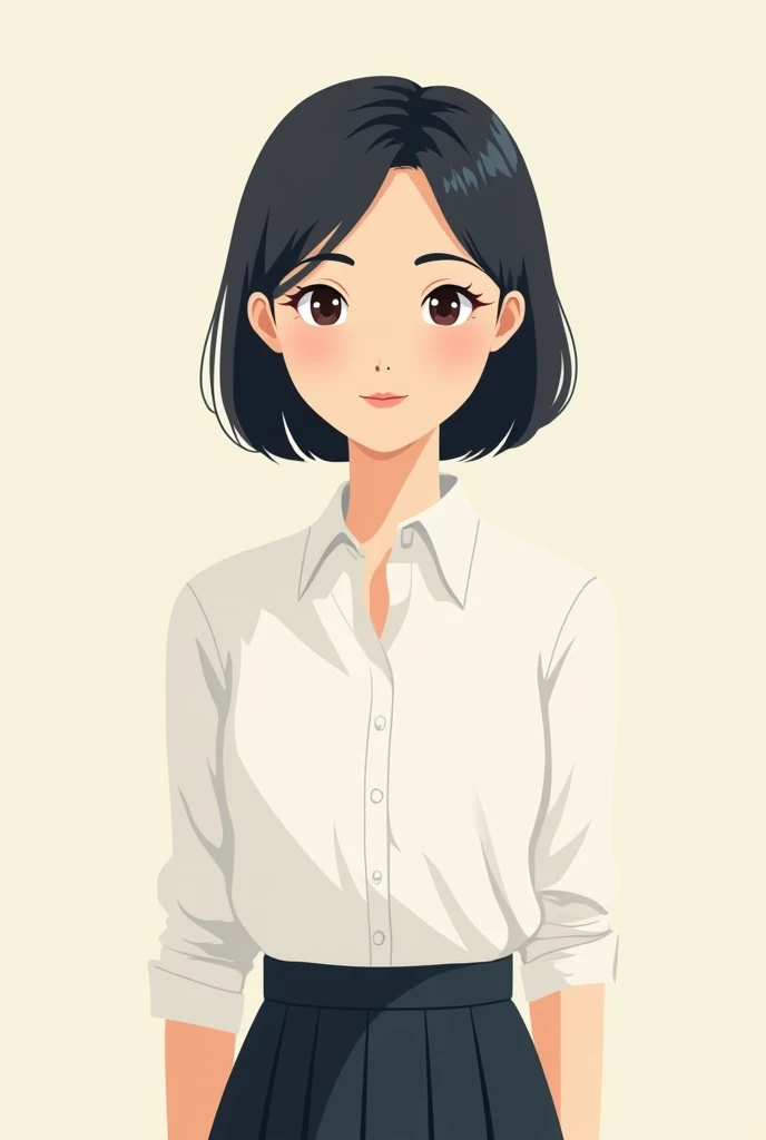 Japanese face Women Office Lady Simple