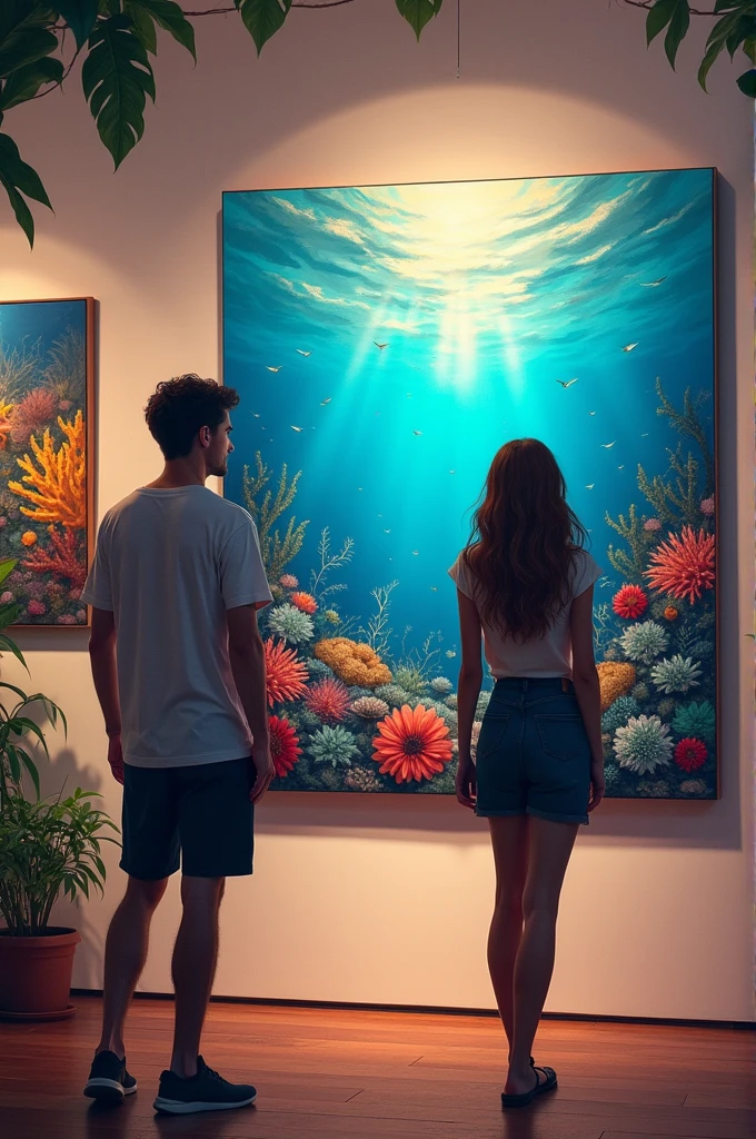 Their paths crossed one fateful summer evening at a gallery where Isabella’s paintings were on display. Aiden was captivated by a painting of a vibrant coral reef, the colors as alive as the ocean itself. Isabella noticed his admiration and approached him, her curiosity piqued.