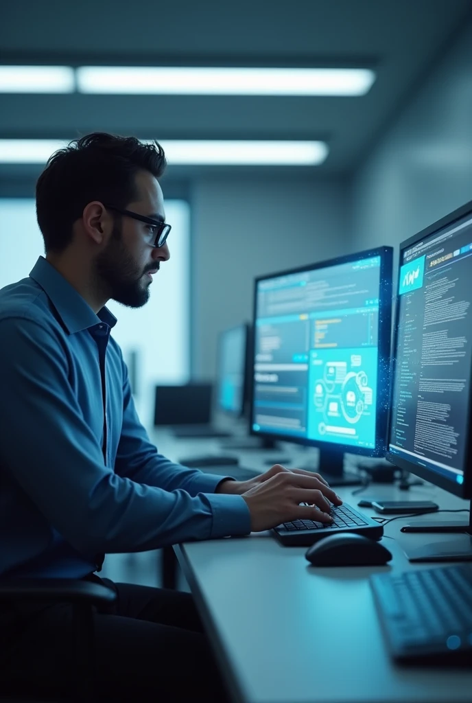 Make a image with a guy sending a file