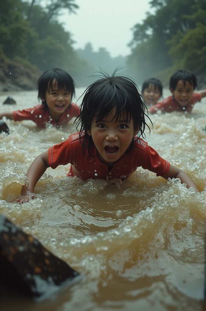 Children swept away by flood waters