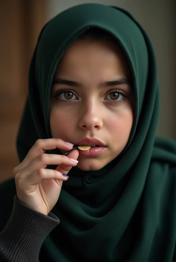 A paki girl wearing hijab and take dick in her mouth