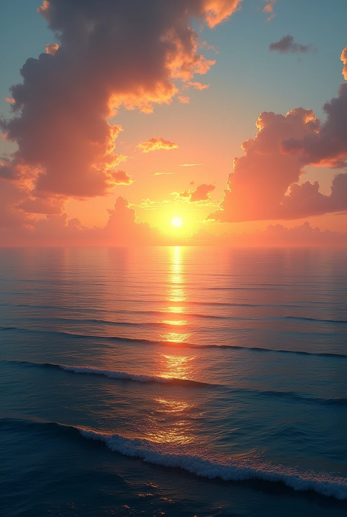 Sunset in sea