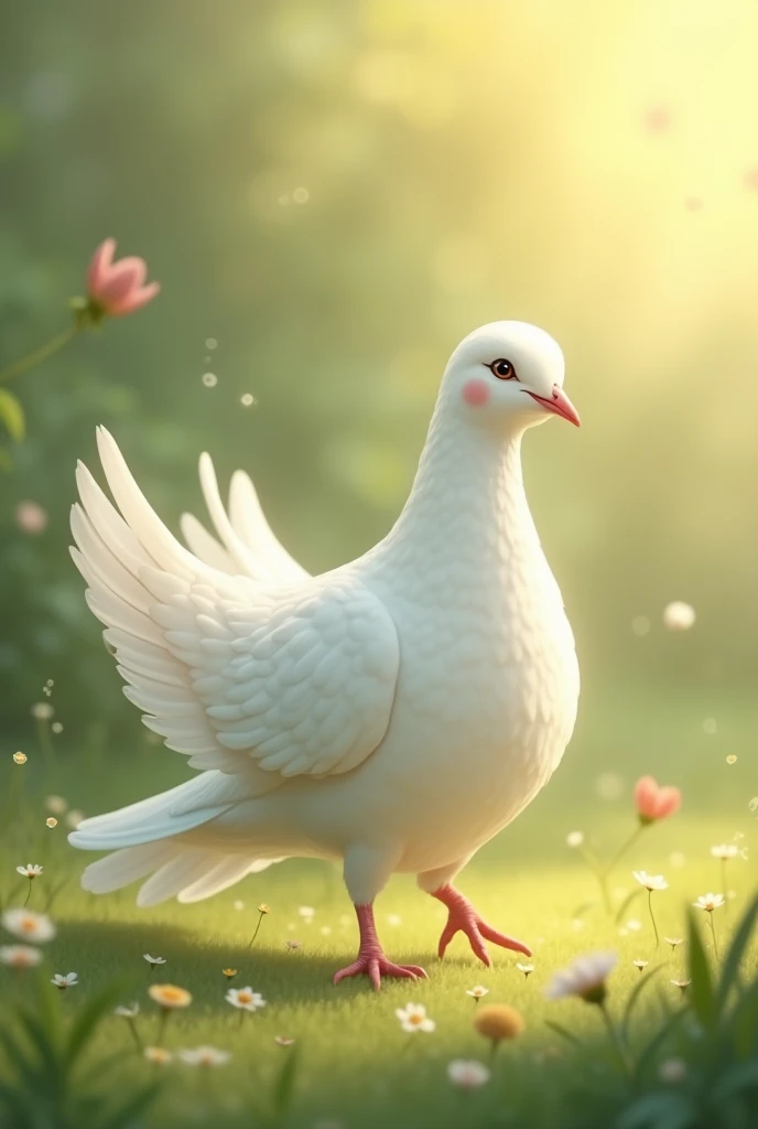 The dove is walking