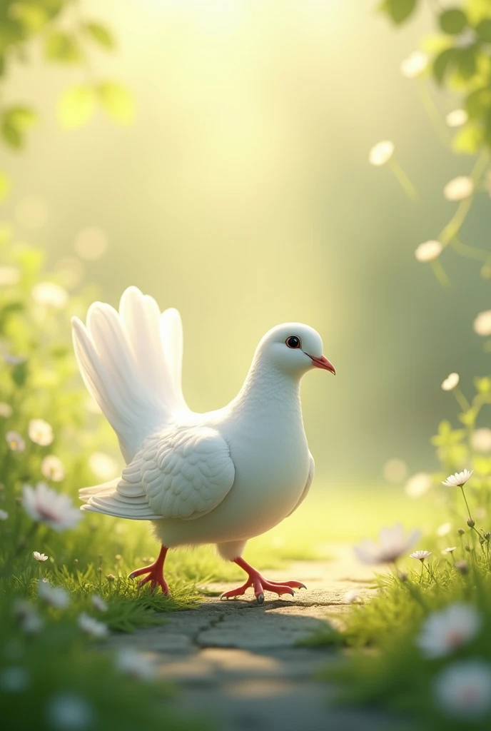The dove is walking