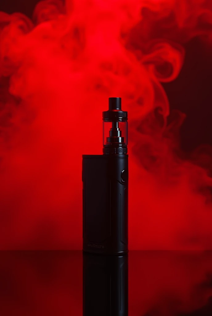 a vape brand with a vape shadow and red smoke background, elegant sleek design, high quality product photography, chiaroscuro lighting, dramatic red and black color palette, cinematic composition, industrial aesthetic, 4k, ultra-detailed, photorealistic