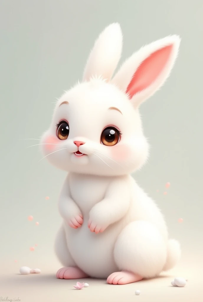 A cute white rabbit