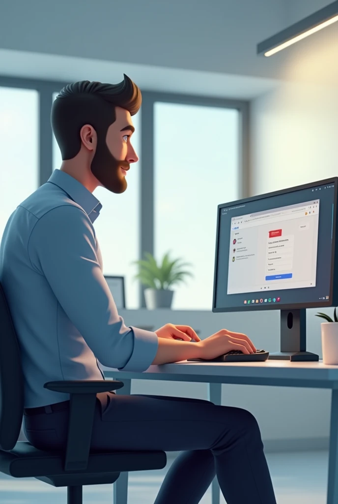 Make a image with a guy sending a file in the gmail i need an animation