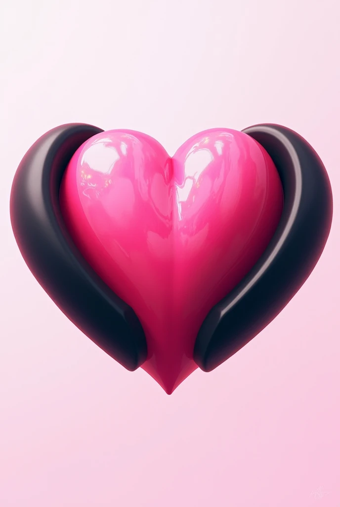 Pink Heart,Black coloring for male and female handles