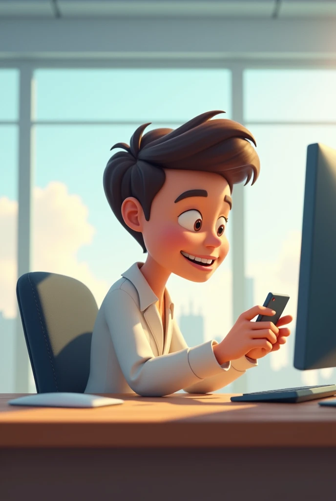 Make a animation of a person receiving a gmail