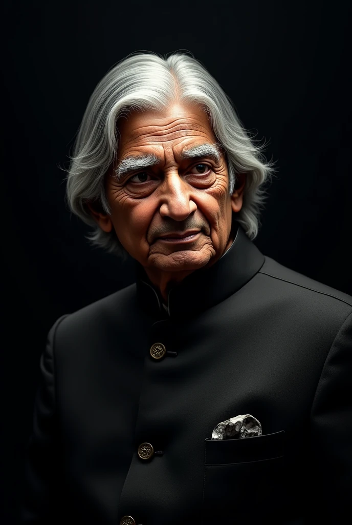 
Generate cementic image of Abdul kalamwith black background