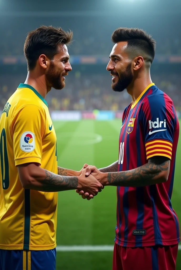Messi and Neymar Handshake