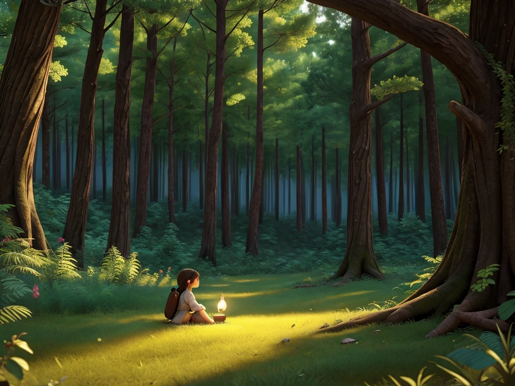 The beauty of the forest is captivating, but shadows and whispers hint at hidden dangers.