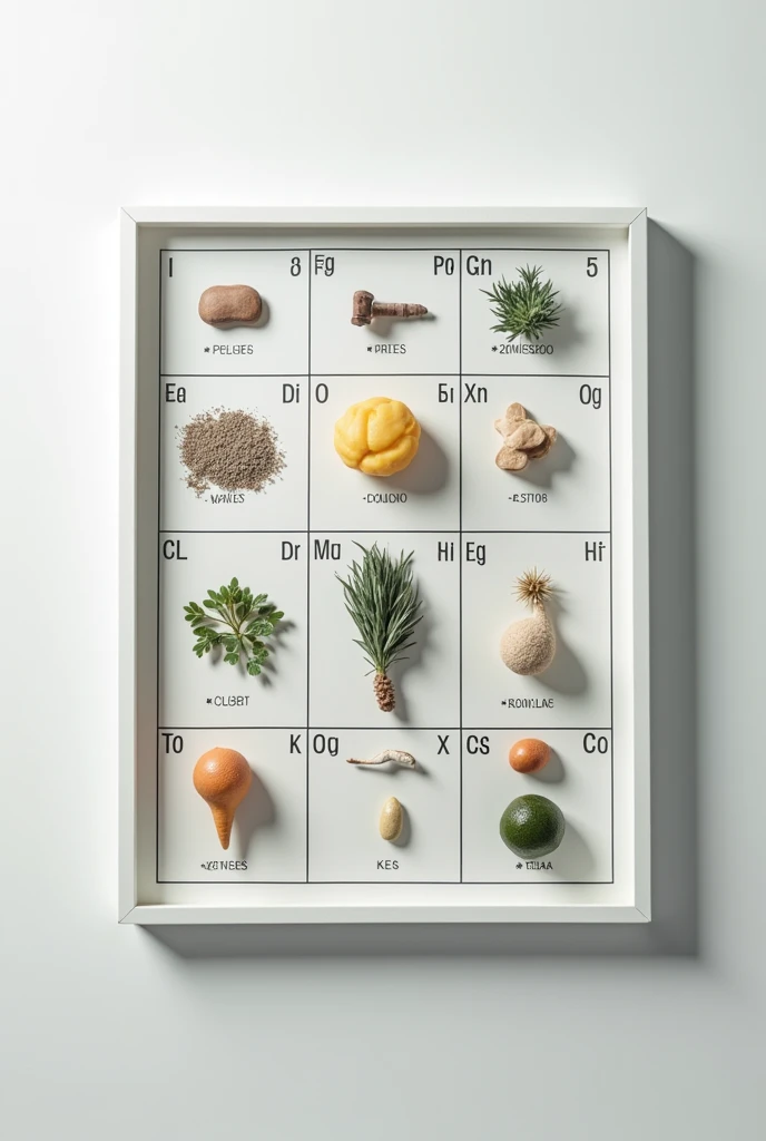 Periodic table of real objects，The objects in the periodic table square and the periodic table symbol are equal to the periodic table