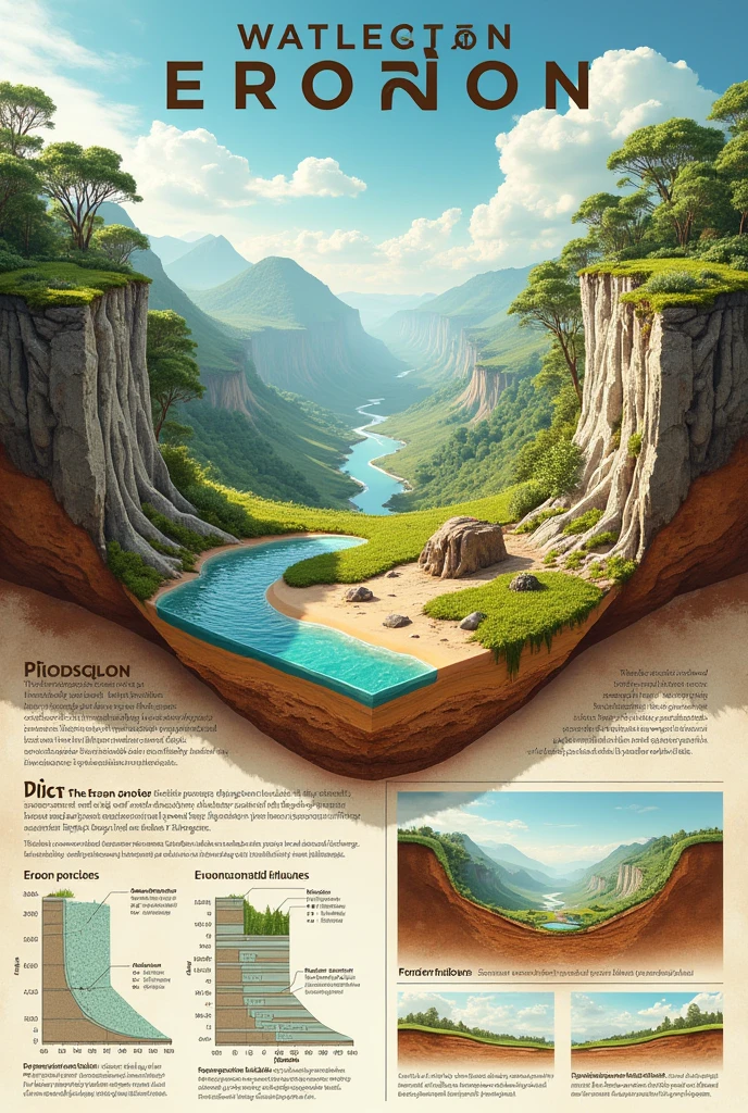 Create a poster showing the negative effects of weathering and erosion and the ways to minimize these.