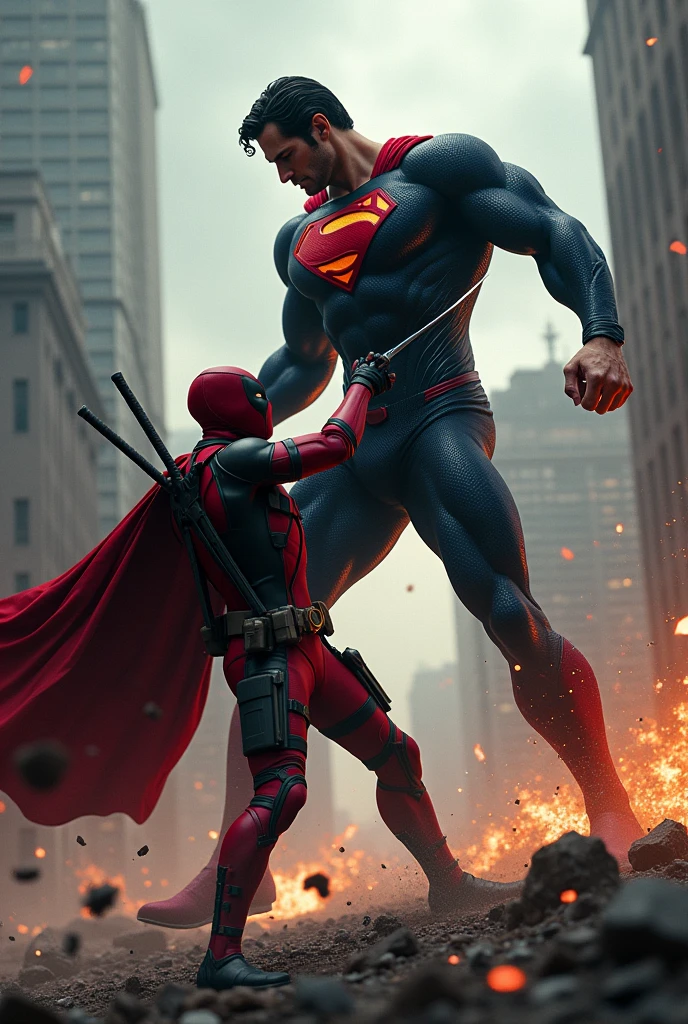 Deadpool fight with superman