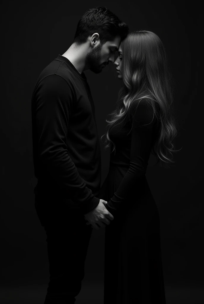 Man and woman holding hands,black