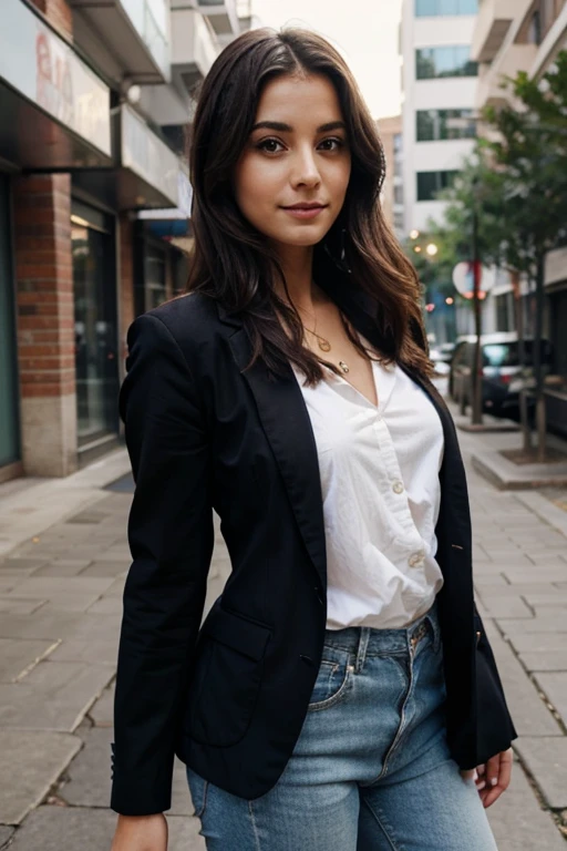 Beautiful psychologist wearing blazer in a semi-casual style.