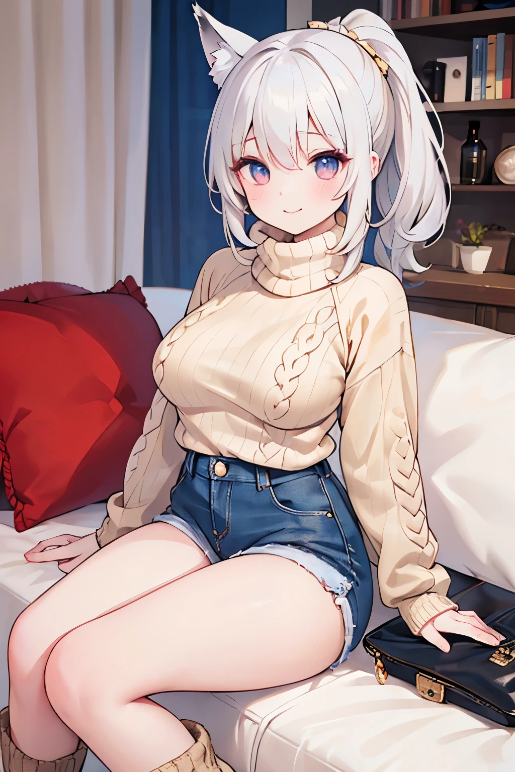 hamakaze_kantaicollection,(masterpiece:1.4), (best quality:1.4), (high quality:1.4), (detailed:1.4), (ultra detailed:1.4),(hyper detailed:1.4),(insanely detailed:1.4), (exquisite:1.4),(beautiful:1.4), art CG,8K, ,full body,1girl,solo,smile,blush, (Virgin killer sweater:1.3), full body,