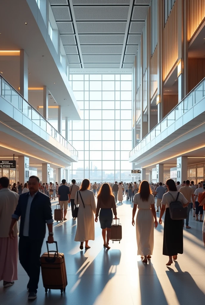 Airport design with typical architecture 