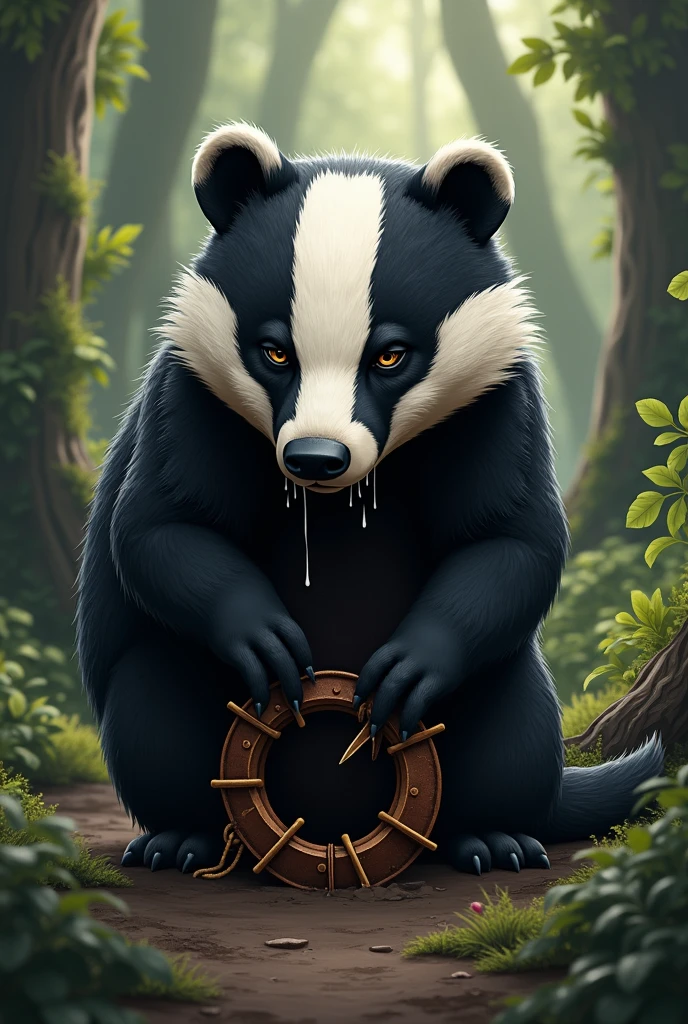 Bruno the Tejon : He was very sad and began to cry when he saw that the afternoon was approaching and he could not leave that place.. I got caught in a bear trap