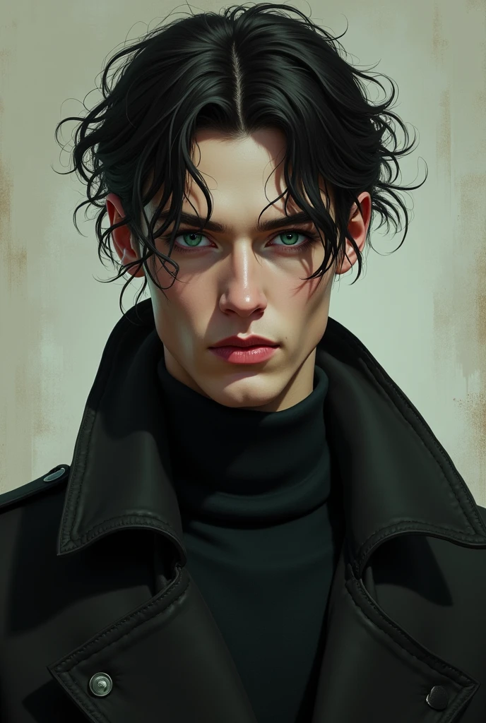 Clear! Cardan Greenbriar is a handsome and mysterious young man, with dark, disheveled hair that falls over his forehead. His eyes are a deep, penetrating green., with a shine that suggests cunning and power. Her skin is pale and soft, with an ivory tone that highlights her fine and angular features. His height is tall and thin, with broad shoulders and an imposing presence. His face is square, with high cheekbones and a strong jaw, which gives it an appearance of determination and authority. His smile is enigmatic and seductive, which suggests a touch of mystery and danger.