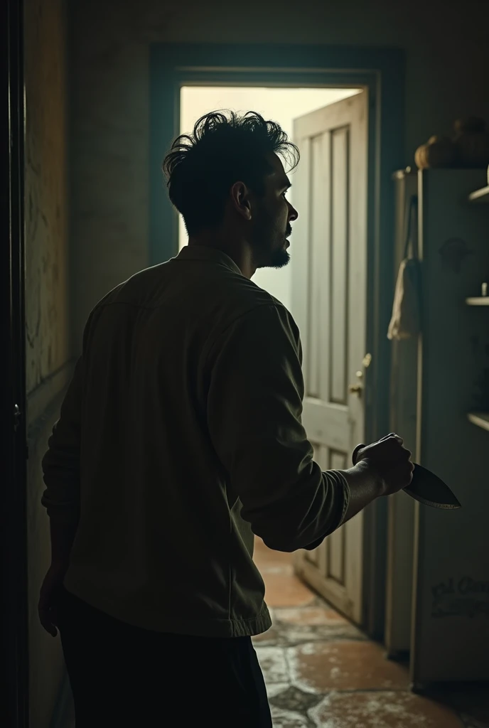 Summoning every ounce of courage, Azman grabbed a knife from the kitchen of village house. His hands trembled as he approached the close door.