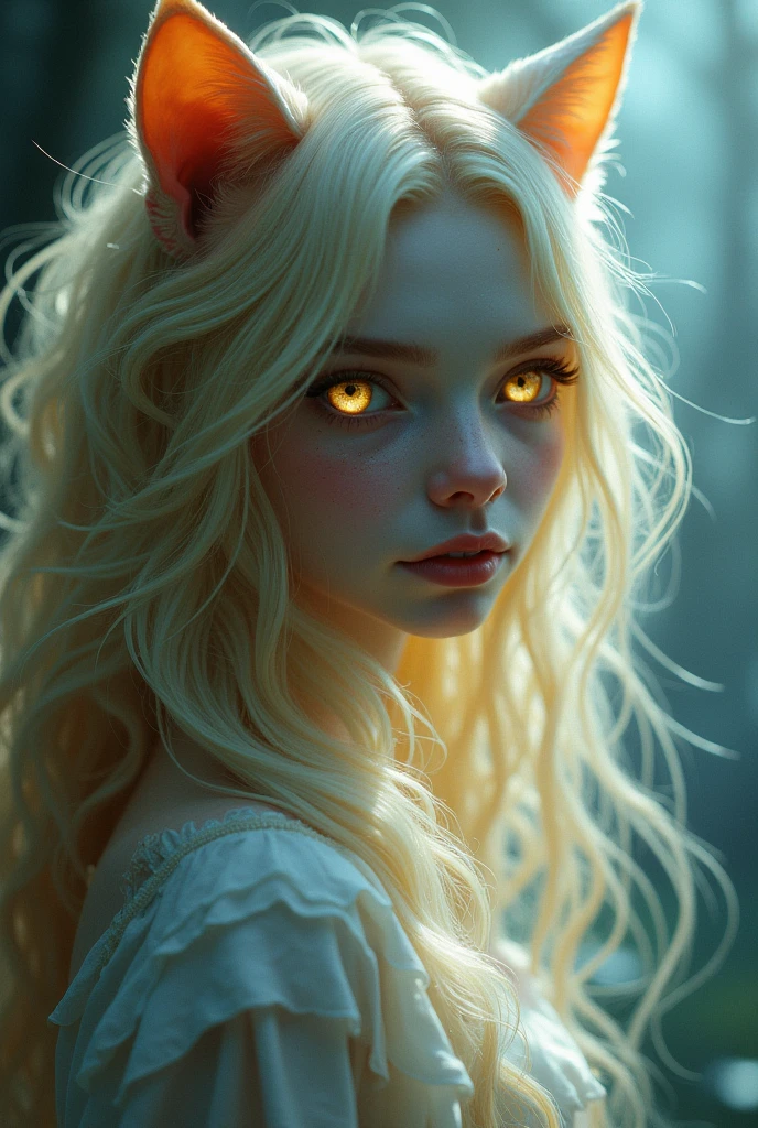 Blonde hair character with cat pupil