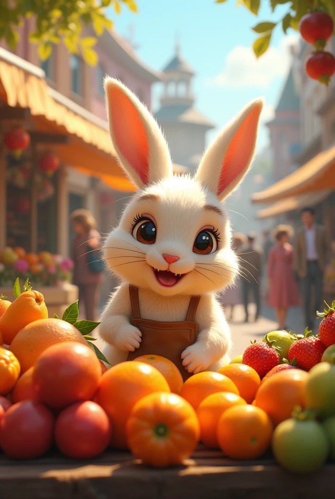 A fruit rabbit selling fruit