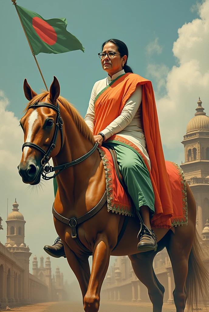 Sheikh hasina riding on Narendra modi.