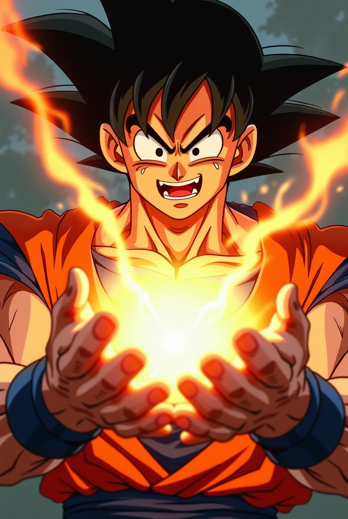 
very super close-up image of the hands of Son Goku\(Dragon Ball\(manga\), muscular,shouting,angry\) ,pose of Kamehameha, shooting a beam from hands,realistic art style, generate only hands, screenshot of the action movie