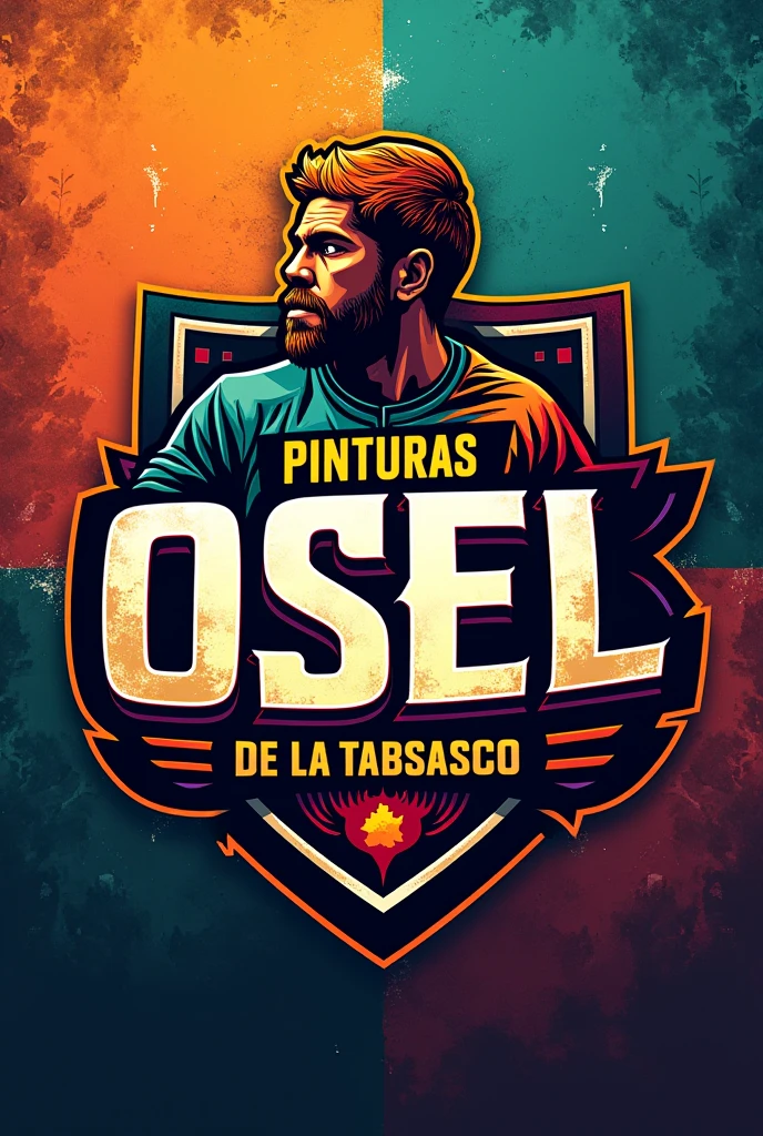 Sports logo with typography with the name “Pinturas Osel de la Tabasco”