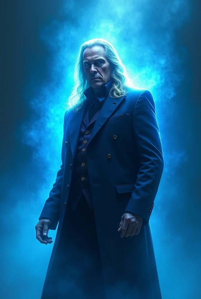 Mr Gold from Once Upon a Time surrounded by sky blue light