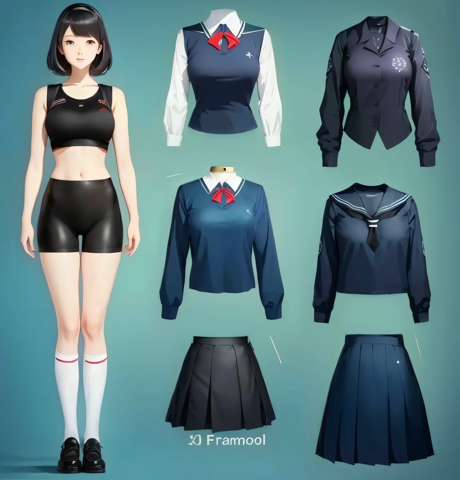 paper doll anime - style uniforms for a female character in black spandex shorts, magical school student uniform, kantai collection style, magic school uniform, jk uniform, a hyperrealistic schoolgirl, school uniform, girls frontline style, hyperrealistic schoolgirl, anime set style, blue uniform, realistic schoolgirl, realistic clothing, magic uniform university, style anime, sailor uniform, japanese school uniform